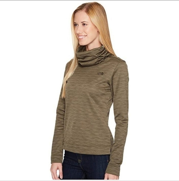 The North Face Glacier Pullover Mid Layer Sweatshirt In Olive. - Picture 3 of 4